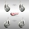 Service Caster 4 Inch 316SS Gray Polyurethane Swivel 12mm Threaded Stem Caster Brake, 2PK SCC-SS316TS20S414-PPUB-M1215-2-TLB-2 - alternate 6